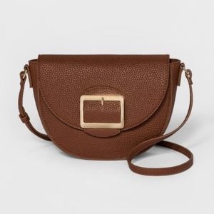 Buckle Half Moon Crossbody Bag